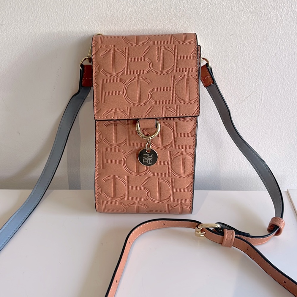 Crepier pink logo mini crossbody bag